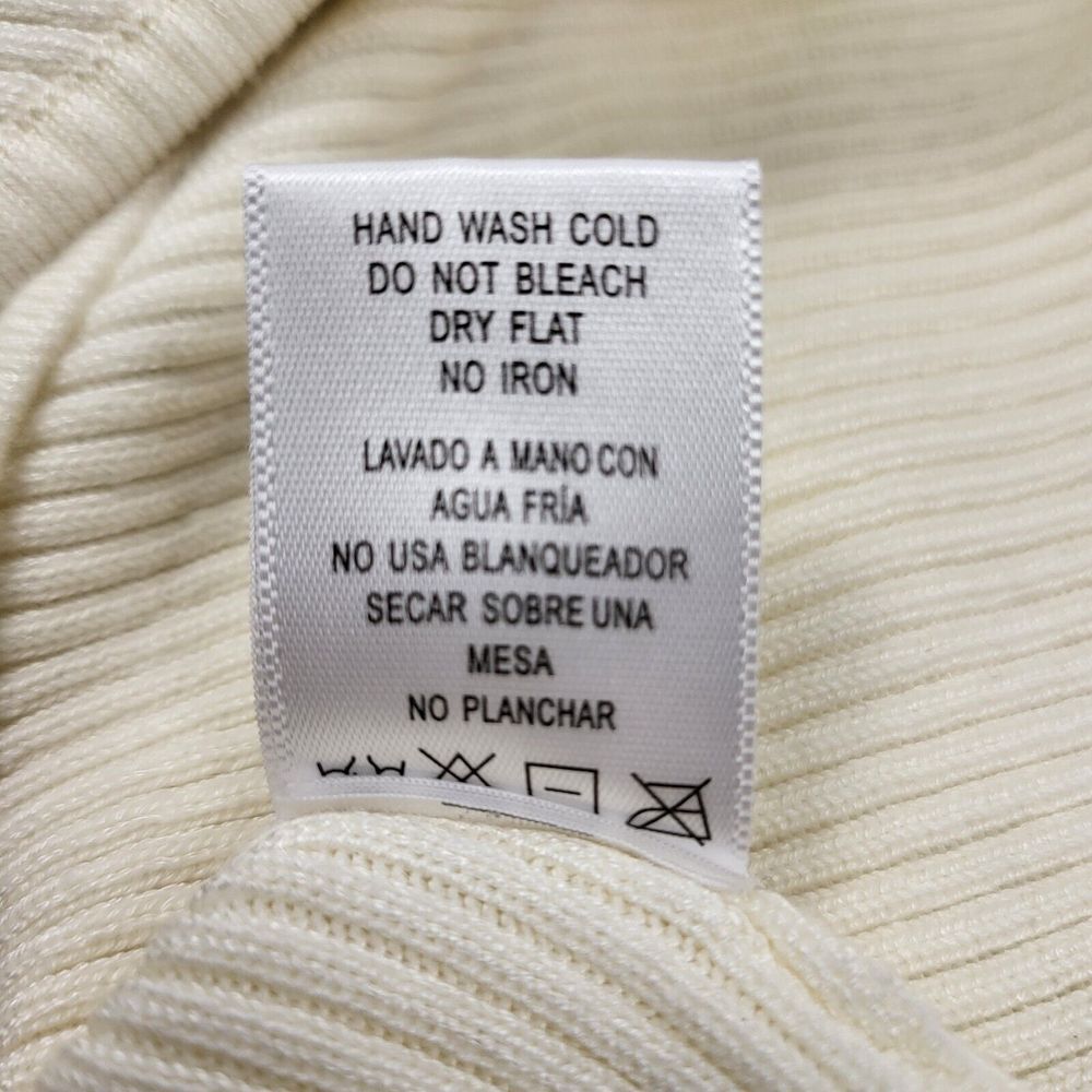 Love Tree Off White Ribbed‎ Long Sleeve Neck Body Suit Size Large Snap Closer - Picture 7 of 8
